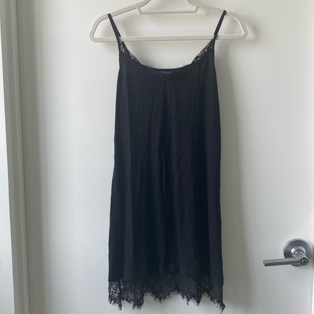 French Connection super comfortable but sexy black dress with lace detail